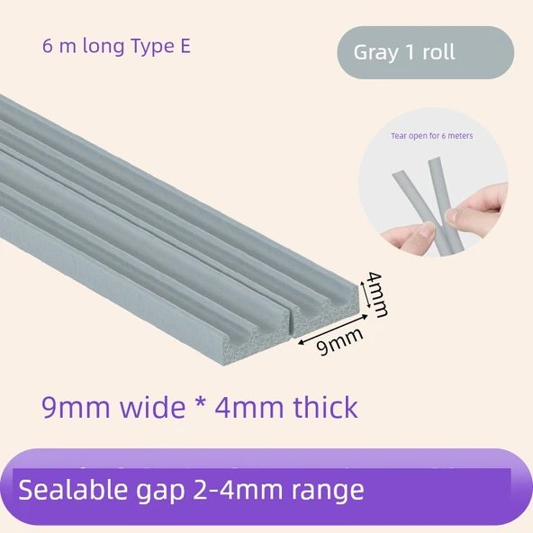 Toz Geçirmez Kaymaz Temperli Cam Masa Matı - Gri E Tipi 9mm x 6m x 4mm