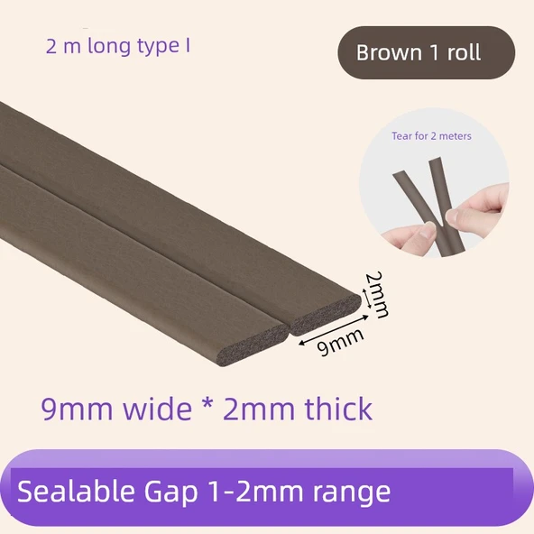 Toz Geçirmez Kaymaz Temperli Cam Masa Matı - Kahverengi I Tipi 9mm x 2m x 2mm