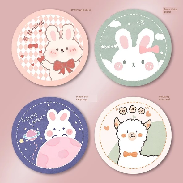 18cm Isıya Dayanıklı Bardak Altlığı - Moe Evcil Hayvan Desenli - 4'lü Set