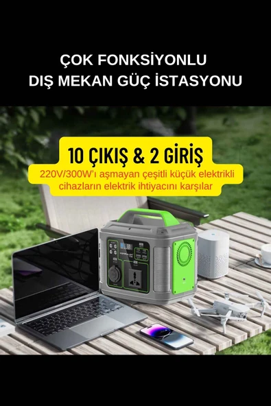 300 Watt Güç İstasyonu 30 Watt 12 Volt 5 Amper Güneş Paneli Tam Uyumlu İkili Set - 2