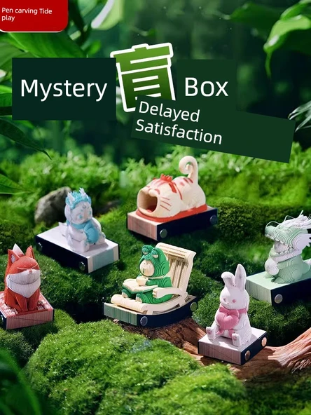 3D Kağıt Oyma Not Takvimi - Panda Çiçek Takvimi Kutulu - Resim 2