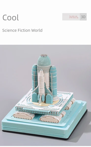 3D Kağıt Oyma Not Takvimi - Panda Çiçek Takvimi Kutulu - Resim 11