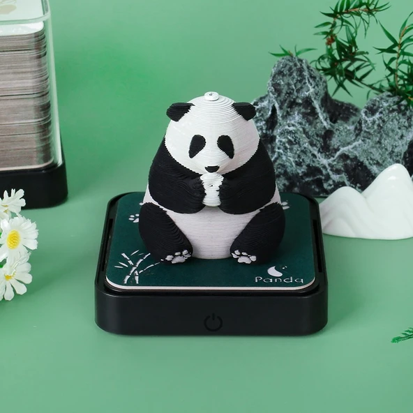 Dev Panda Panoramik Takvim 2025 - 3D İngilizce Takvim [İngilizce Versiyon] Tozluk Hediyeli