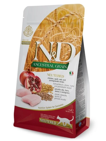 N&D Düşük Tahıllı Tavuklu ve Narlı Kısırlaştırılmış Yetişkin Kedi Maması 1,5 KG Açık Mama - 1