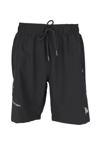 Erkek Deniz Şortu 2 Adet Fermuar Cepli Pamuklu Su Yitici Astarlı Siyah BS-229 ürün görseli