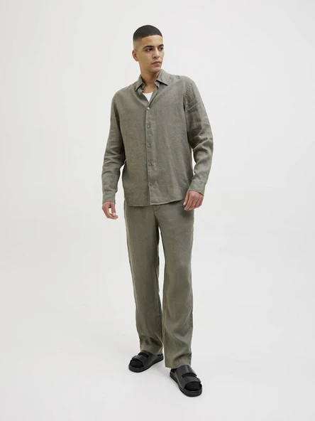 Jack Jones Blalawrence Relax Fit Keten Erkek Gömlek 12273907 - 5
