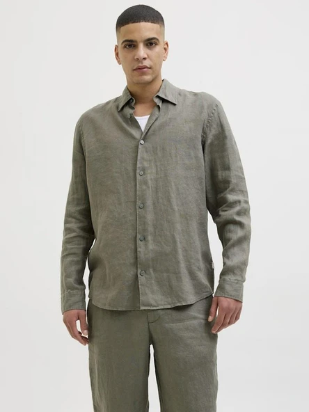 Jack Jones Blalawrence Relax Fit Keten Erkek Gömlek 12273907 - 4