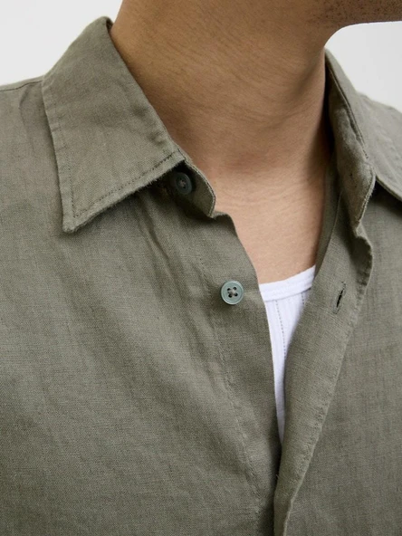 Jack Jones Blalawrence Relax Fit Keten Erkek Gömlek 12273907 - 2