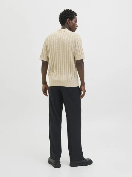 Jack Jones Lamason Knıt Oversize Fit Triko Polo Yaka Erkek Tişört 12277518 - 6