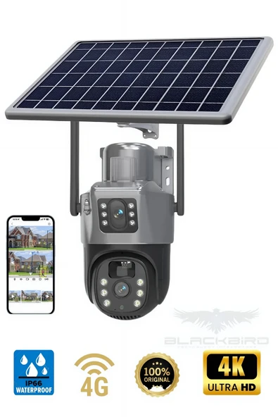 Blackbird Game Center Blic BLM 63 4MP 4G Solar Dual Lens PTZ Kamera  Siyah