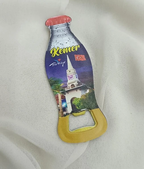 Magnet Açacak Gazoz Şişe Açacağı Mıknatıslı Buzdolabı Süsü Bayrak Kule