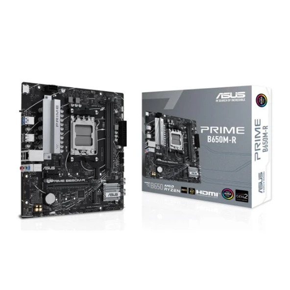 ASUS PRIME B650M-R DDR5 7200MHZ 1XHDMI 2XM.2 USB3.2 MATX AM5 AMD AM5 7000 SERILI ISLEMCI UYUMLU