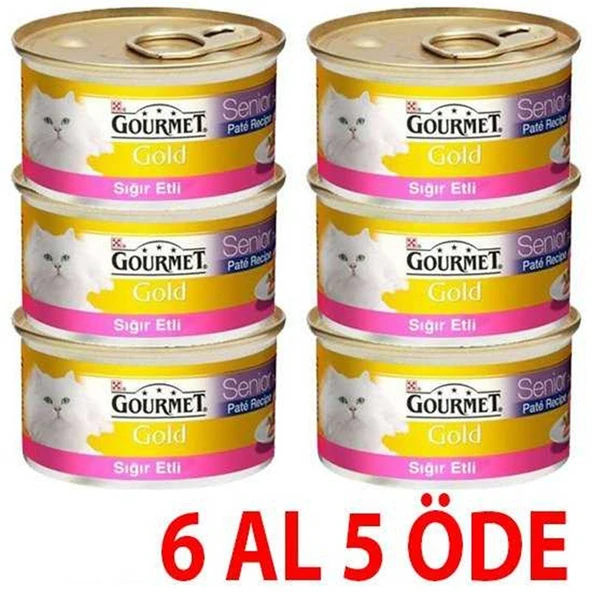 Gourmet Gold Kıyılmış Sığır Etli Yetişkin Kedi Konservesi 85 gr (6 Al 5 Öde)