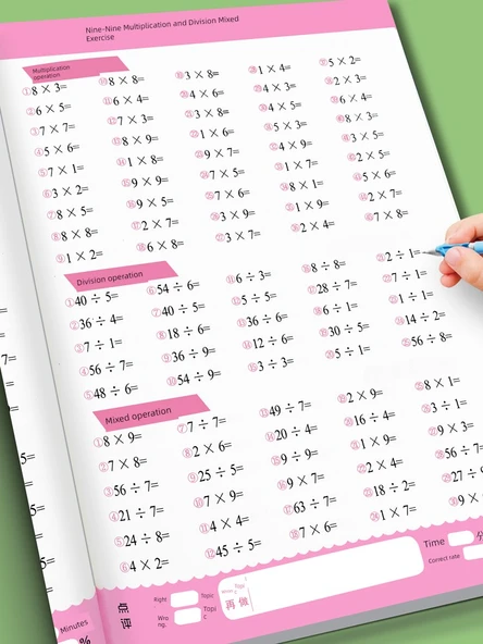 Çarpma ve Bölme Alıştırma Kitabı - Matematik Formülleri - 2