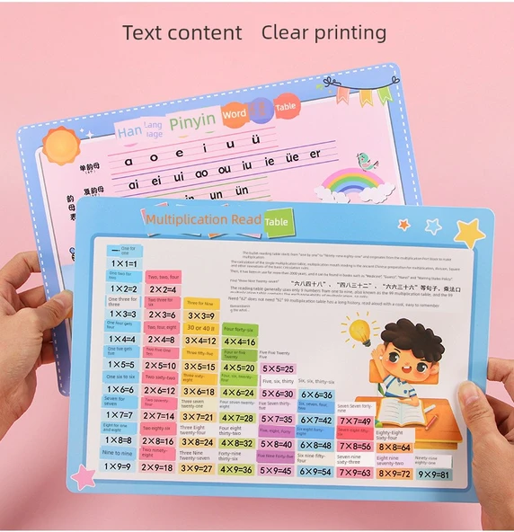 Çocuklar için Matematik ve Pinyin Flash Kartları - Çarpım Tablosu + Çıkarma Tablosu + Toplama Tablosu - 8