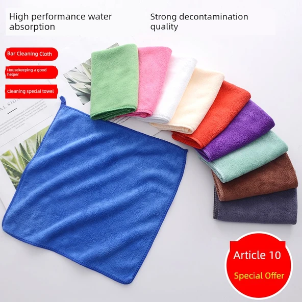 Mutfak Temizlik Bezi - Tavşan Desenli Açık Mavi - 30x30cm - 10'lu Paket - 2