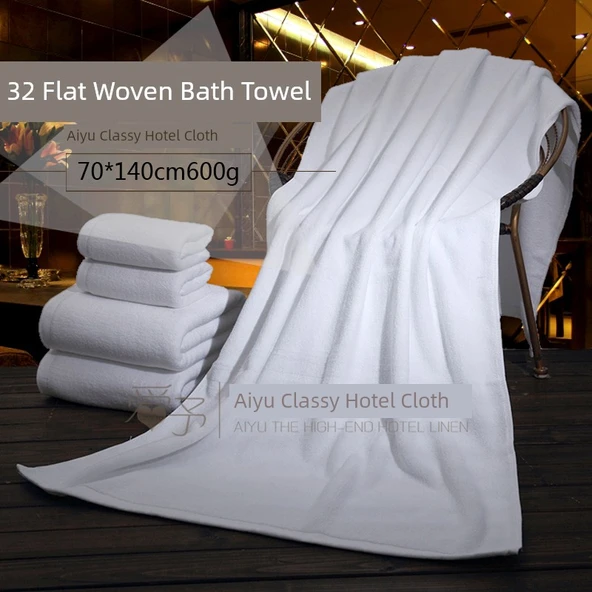 Beş Yıldızlı Otel Nakışlı Pamuklu Havlu Seti - 32 Katlı 70*140cm 600g Düz Dokuma Banyo Havlusu