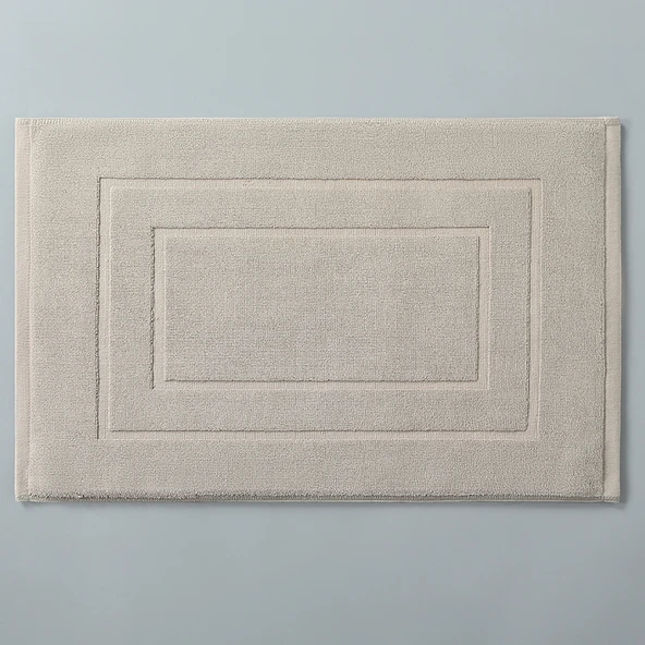 Pamuklu Kaymaz Banyo Paspası - 45x75 cm - Ay Taşı Kahverengi