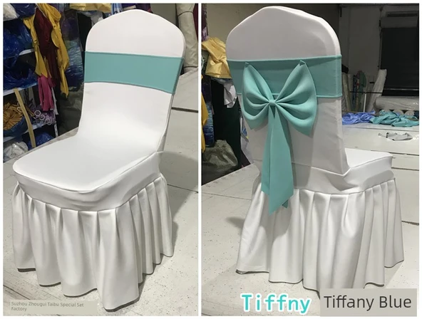 Otel Sandalye Örtüsü Fiyonk - Tiffany Mavisi