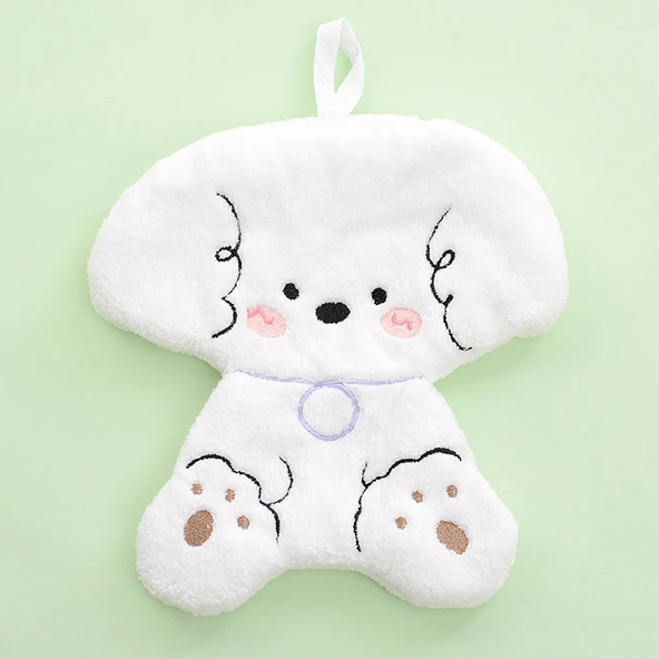 Ekstra Büyük Kalın Mercan Polar İyi Beyaz Yavru Köpek El Havlusu 170x210x200mm