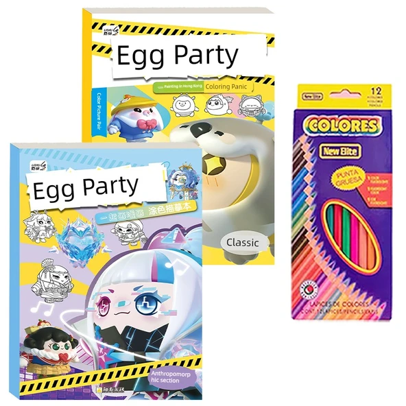 Yumurta Puf Anime Eskiz Defteri - Yumurta Klasik + Yumurta Kişileştirme + Renkli Kurşun