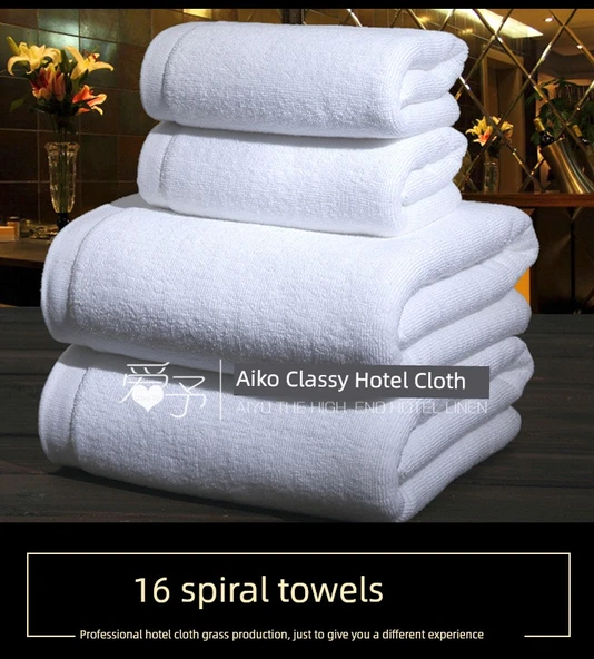Beş Yıldızlı Otel Nakışlı Pamuklu Havlu Seti - 32 Katlı 30*30cm Düz Dokuma Küçük Kare Havlu - 7