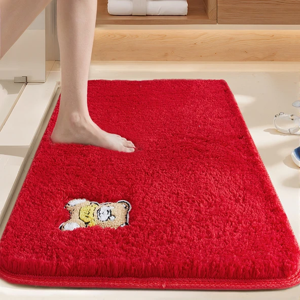 Kaymaz Banyo Paspası - 50x80cm - Büyük Kırmızı