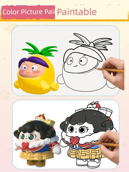 Yumurta Puf Anime Eskiz Defteri - Yumurta Eklem Adı + Yumurta Kör Kutu + İğne Uçlu Kalem - 6