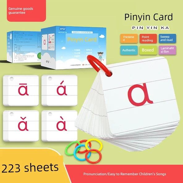 Çince Pinyin Kart Masa Takvimi - 223 Dört Tonlu Pinyin Kartı