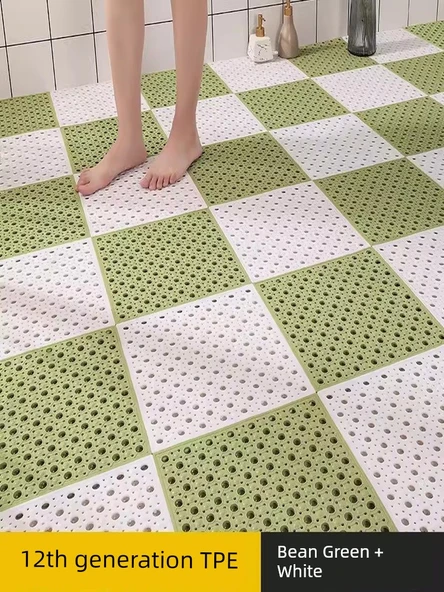 30x30cm Kaymaz Banyo Halısı - Yeşil (Kalınlaştırılmış Yumuşak) - 3