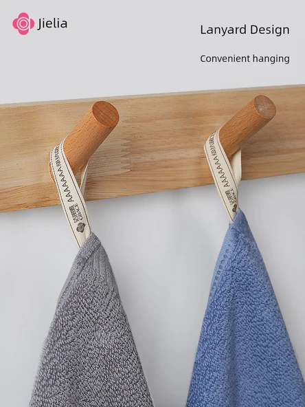 Antibakteriyel Pamuklu Kare El Havlusu 3'lü Set - İş Kül Rengi + Açık Mavi - Resim 6