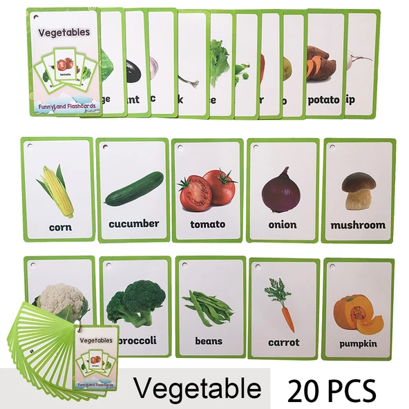 Çocuklar için İngilizce Kelime Kartları - 21 Sebze