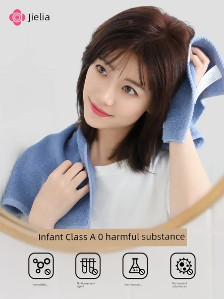 Antibakteriyel Pamuklu Kare El Havlusu 3'lü Set - İş Kül Rengi + Açık Mavi - Resim 5