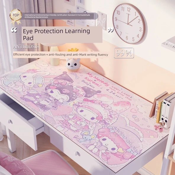 Sevimli Çizgi Film Deri Masa Pedi - ZDA Deri Sondalı Sanrio 100x40cm - 3