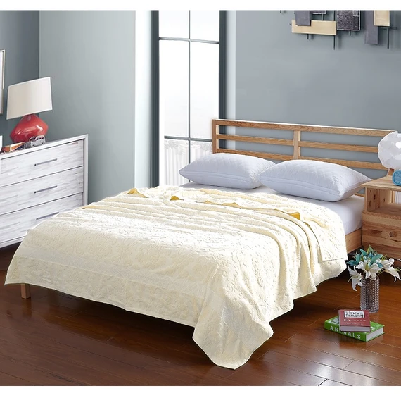 Pamuklu Yazlık Havlu Battaniye - Anılar Açık Gri - 180x220 cm - 9