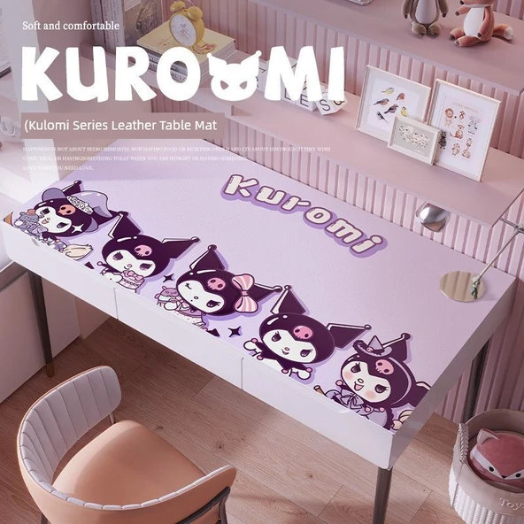 Sevimli Çizgi Film Deri Masa Pedi - ZDA Deri Değişken Kulomi 100x40cm