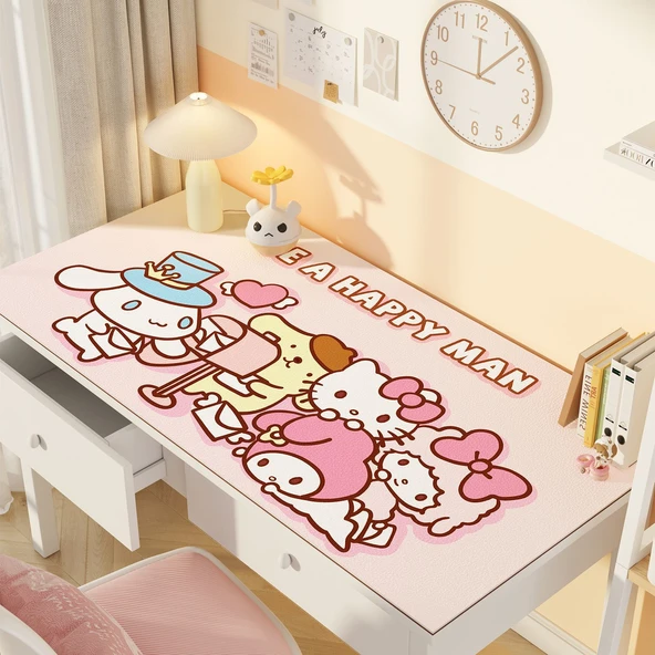 Sevimli Çizgi Film Deri Masa Pedi - ZDA Deri Postacı Sanrio 100x40cm