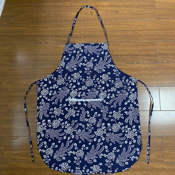 Etnik Desen Pamuk Çocuk Boyundan Bağlamalı Önlük Seti - Eşarplı - Resim 10