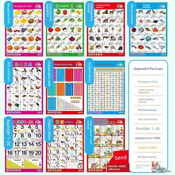 Çocuklar İçin Erken Eğitim Duvar Tablosu - B Seti 10