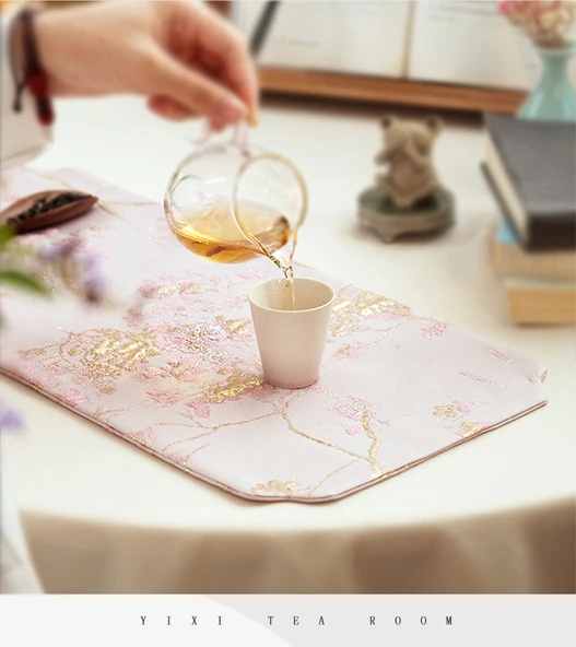Pembe Çay Matı Tao Yao Çay Masası Uzun Pencere Çiçekli - 9