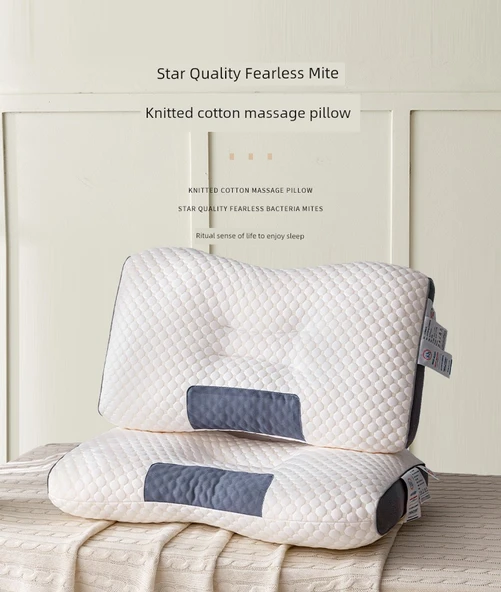 Örme Pamuklu Masaj Yastığı - Orta Yükseklikte Yastık (Tekli) - Resim 8