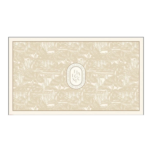 Retro Krem Deri Masa Örtüsü - Loller - 60x120cm