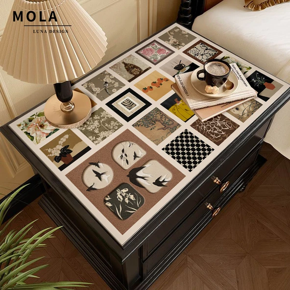 Orta Stil Puzzle B PVC Masa Matı - 35x40cm