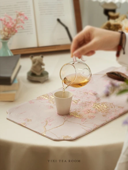Pembe Çay Matı Tao Yao Çay Masası Uzun Pencere Çiçekli - 4