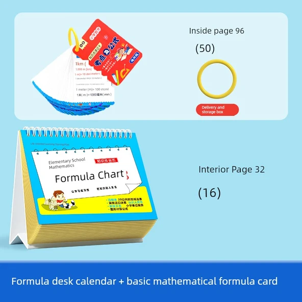 Öğretmen Tavsiyeli Matematik Formülleri Masa Takvimi + Temel Formül Kartı ve Silinebilir Kalem