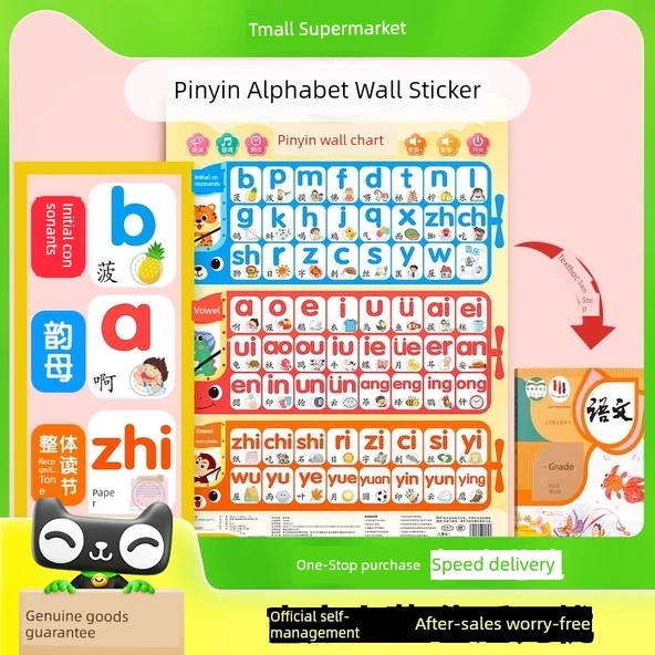 Pinyin Alfabe Sesli Duvar Tablosu - Vuruş Radikal - 2
