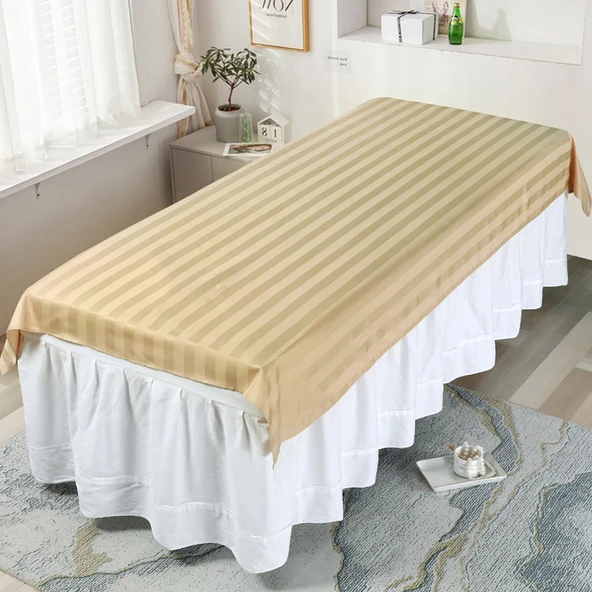 Merserize Pamuk Güzellik Salonu Yatak Örtüsü 120x200 cm - Deve Tüyü (Deliksiz)
