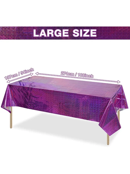 Lazer Alüminyum Folyo Masa Örtüsü - Pembe (Model 2) - 4
