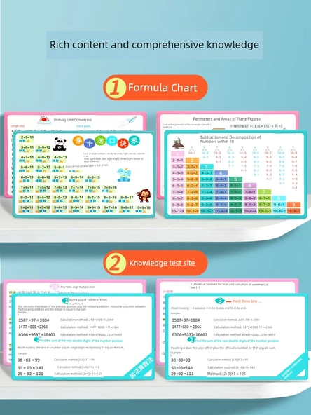 İlkokul Matematik Formül Kartı (Temel 16) ve Halka Toka - 4