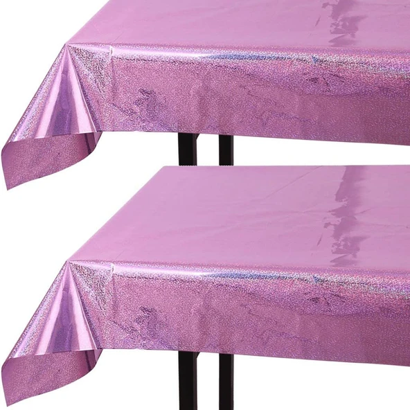 Lazer Alüminyum Folyo Masa Örtüsü - Pembe (Model 1)